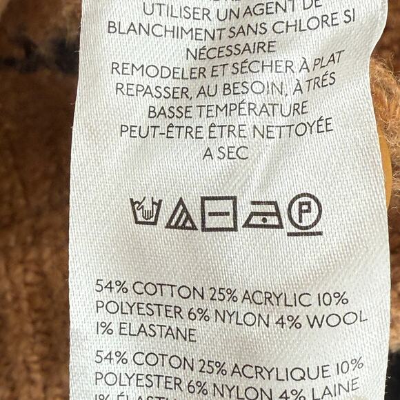 Anthropologie Jacquard Heart Motif Cardigan Sweater Boxy Oversized Size Small - Picture 7 of 8